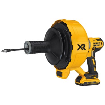 This is a 20V MAX* XR® cordless brushless drain snake model DCD200. provides a cordless, powered solution for cleaning clogged drains. It comes with a 5/16” x 25’ black oxide coated cable. The snake 1/4” and 5/16” cables up to 50 ft. long and 3/8”cables up to 35 ft. long with an assortment of different ends for various applications. Cost: $399 – for kit withBattery, Charger, and 5/16” x 25’ Black Oxide cable. $299 bare tool. 