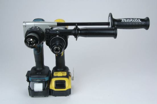 The 14 5/8-inch handle on the Makita looks comically oversized but its length was well appreciated for extreme jobs such as mixing drywall mud. In contrast, the stubby 7-inch handles on the DeWalt (shown here) and Metabo lack the leverage needed to provide the most confident control in heavy use and demand more muscle from the user.