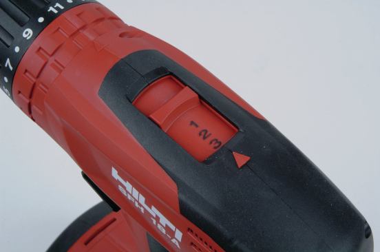 The Hilti (shown here) and the DeWalt have three speed gears; the Festool has four. The extra gears provide a wider speed range from low to high, especially for the Festool which has a top speed more than twice as fast as some of the two-speed tools in the test.