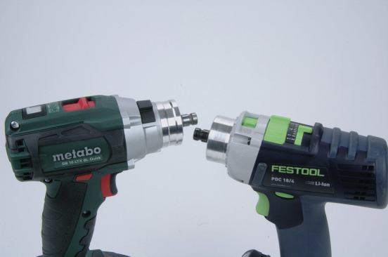 Both the Festool and Metabo feature removable chucks that pop off easily by hand. This lets you use them with accessory bit holders and various drive accessories, making the tools more versatile.