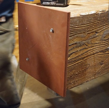 Before replacing the post, the author attached a 12-by-12-by-1/2-inch steel setting plate.