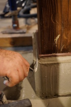 The non-shrink grout the author uses reaches a compression strength of 3,000 psi within one hour.
