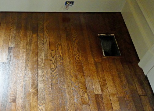 The author finished the oak floor in a master bedroom at the start of an extensive remodel to this wing of the house.