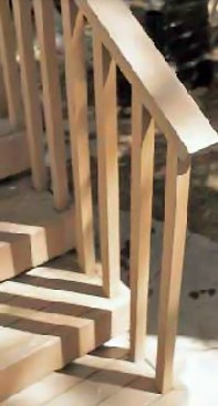 Figure 6. Running balusters through the decking is one way to avoid deterioration of a bottom rail.