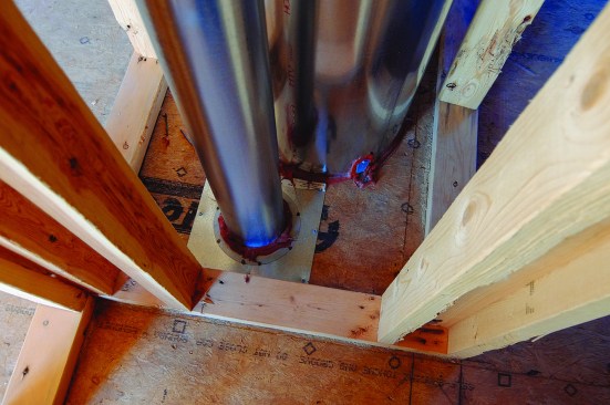Sheet metal and fire-rated caulk will work for air-sealing vents for combustion appliances.
