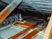 Duct boots are best sealed with foam sealant.