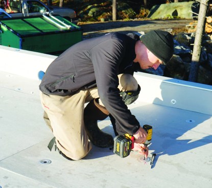 The foam buildup is fastened down with long FastenMaster screws.