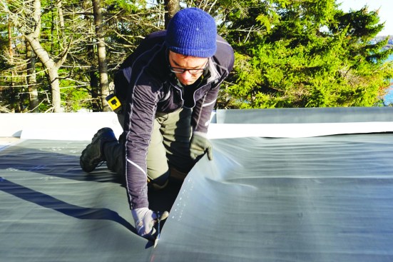 Heavy-duty scissors easily cut the membrane.