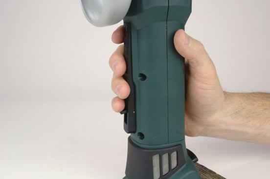 The Metabo has a paddle switch.