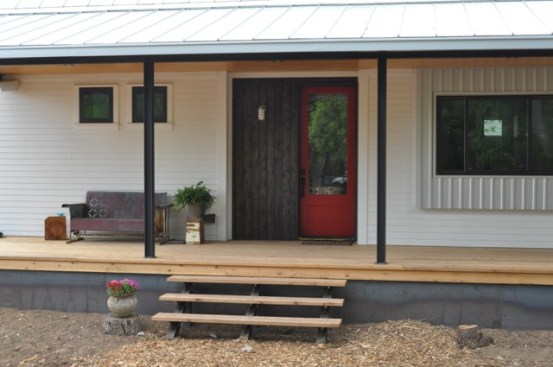 Steel skirt & Cedar Decking