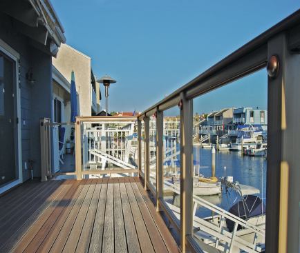Glass infill allows for an unimpeded view of the harbor. 