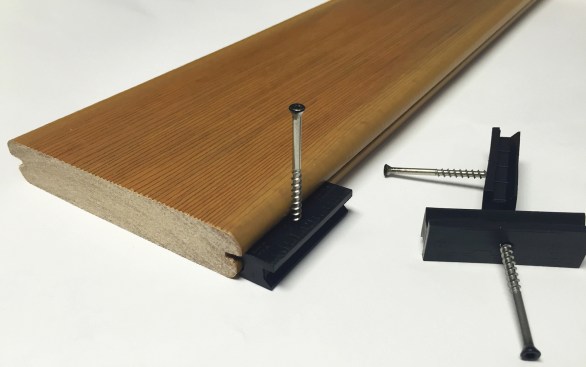 EB-TY DuraLife Fastenator hidden fastening system is designed to be used with pre-grooved DuraLife decking. 