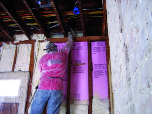He sealed the cavities with closed-cell highdensity spray foam insulation.