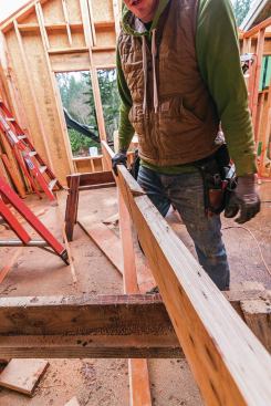 For the inside ply of the supporting valley, there is a triangular “step” at the intersection where the bevel reverses direction.
