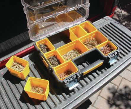 The DeWalt Deep Pro Organizer comes with 10 removable cups.