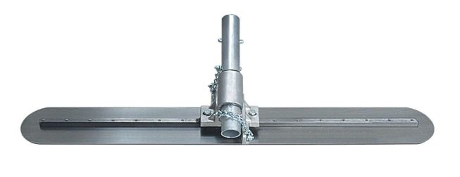 A fresno trowel is a long-handled steel trowel and should be used just like a hand-held steel trowel. Always float the concrete before using a fresno.