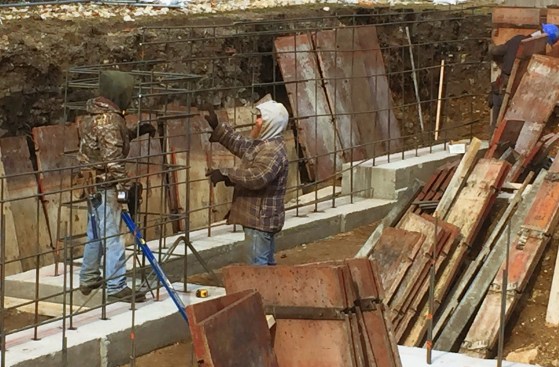 JB crew members tie rebar for the stemwalls.