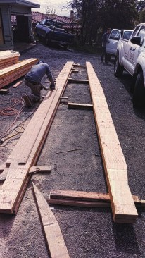 Each LVL rafter was individually scribed and cut.