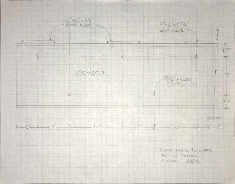 With an engineer's guidance, the author drew the support-beam elevation ...