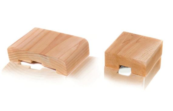 Note the wiring channels routed in the two-part handrail assembly. The 2x6 handrail (left) also has a shallow recess to accommodate the 2x4 subrail (right), which gets flipped upside down when it's installed. 