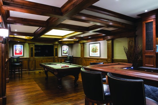 Cove lighting and art lighting for the billiard room