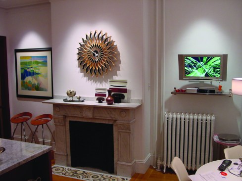 Accent lighting makes artwork pop.
