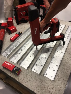 Hilti brought the first battery-powered concrete nailer to the market back in 2015. Here's a look at the newest version, that's coming in early 2018 - the BX3. Hilti wouldn't share many specs on this second generation - they're waiting until the launch. We do know tha the max length fastener 30mm or about 1-3/16". 