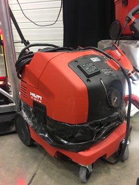 The VC 150-6XE is a universal wet and dry vacuum cleaner with automatic filter cleaning (noted by the "x" in the model number) and a power outlet (noted by the "E"). It has a 150 cfm rating and is available in 6 or 10 gal. The vac alone sells for $799, and is available with a number of dust-attament configurations that sell for up to $1049.