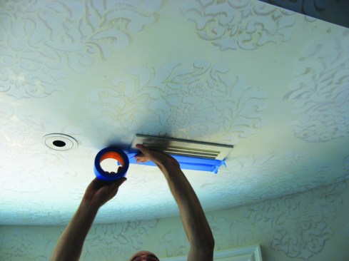 The author advises taping over HVAC supply registers ...