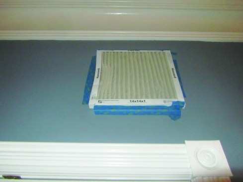 ... and taping filters over return registers.
