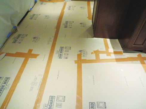 Then add an impact-resistant layer of durable sheet goods over the top of that.