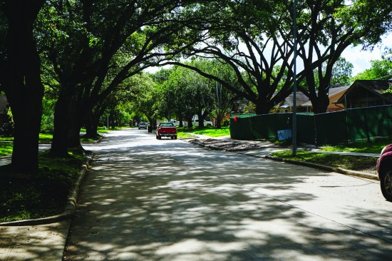 The leafy tree-lined streets of Meyerland define the neighborhood’s character.