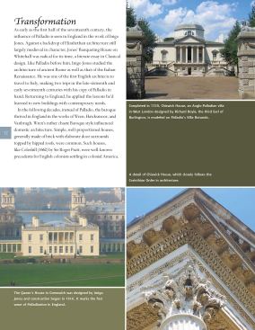A sample page from the author's book - Traditional American Rooms - offers examples from past architectural treasures, including these examples in England: the Chiswick House in West London (upper right and lower right ), and the Queen's House in Greenwich (lower left). It's work like this that inspires the author to travel and learn from the work of past carpenters.