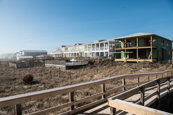 Low-pitched roofs are the norm in coastal North Carolina.