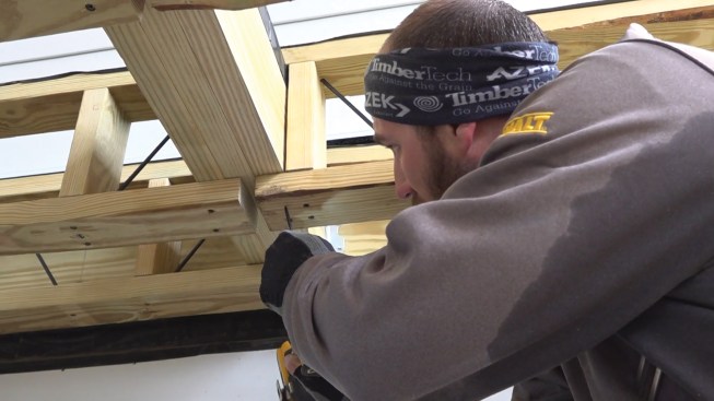 Inset beams can also be used to preserve clearance under an elevated deck when spans longer than 16 feet are called for.