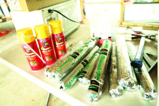 A siliconized acrylic caulk formulated for concrete or a good-quality polyurethane sealant works as a sealant here.