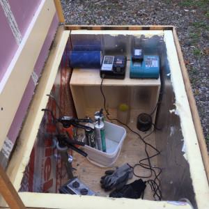 Lined with 2-in. polyiso rigid insulation, the box provides ample room for all things sensitive to cold temperatures. A shelf adds organization.