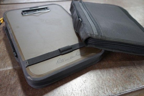 Shown here is the Rite-in-the-Rain Monsoon field desk (green) and daily planner (black).