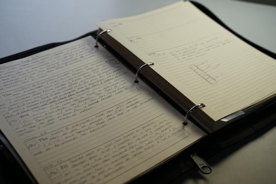 The daily planner includes a robust 3-ring binder and Cordura cover that zippers close.