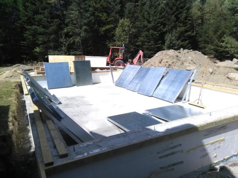 I laid them out around the foundation wall perimeter.