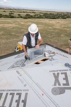 An outlet vent is placed in the home's roof.