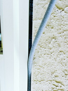 The stucco bead should be installed to provide a gap that can be filled with backer rod.