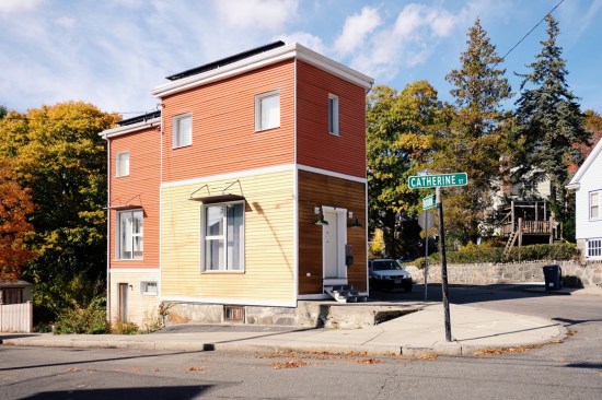 The exterior of one of Placetailor's residential remodels. Large windows on the southern side of the building capture maximum sunlight throughout the day