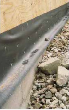 Through-wall flashing and weepholes direct water in the air space to the exterior.