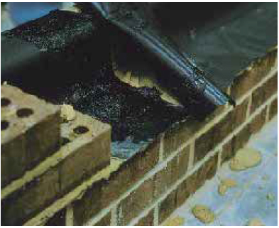 If the flexible flashing is not one of the self-adhering types, use mastic to seal any overlaps.