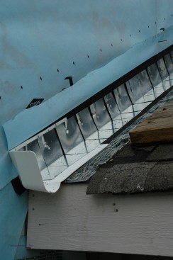A pre-made, one-piece TPO kickout, like this one from DryFlekt, is large enough to deflect roof runoff into the (yet-to-be-installed) gutter.