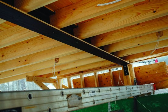 The steel beam helped achieve the required span.