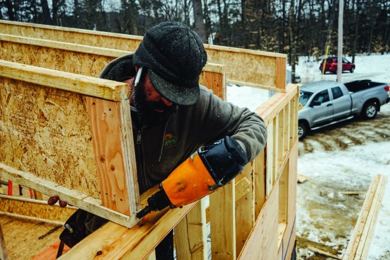 The rafters were nailed into place.