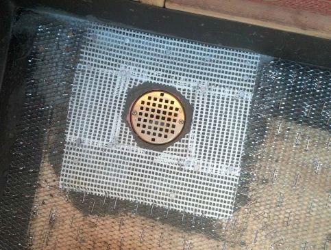 We bridge between the flange and lath with glass fiber reinforcing mesh.