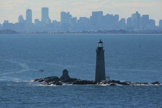 The Graves Island Lighthouse is located on one of the outermost shoals on the approach to Boston Harbor. It is being remodeled as a summer home. 